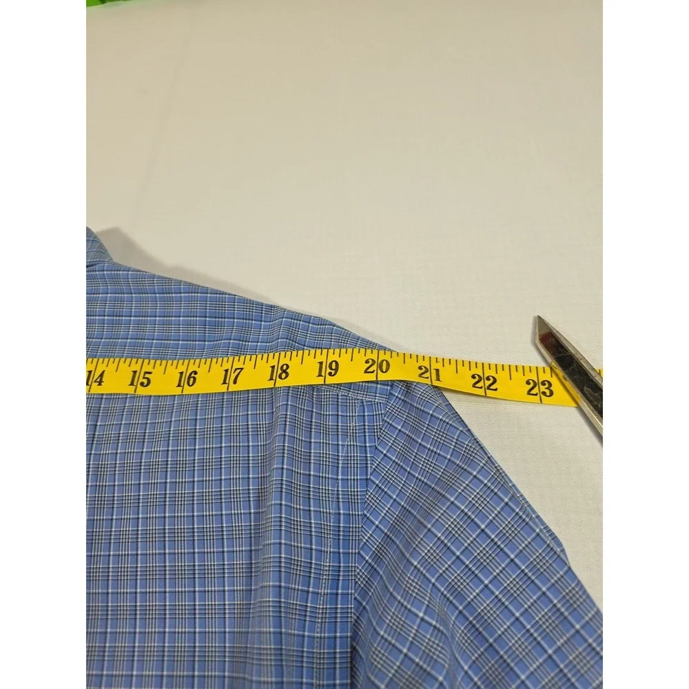 Ralph Lauren Classic Fit Men's Blue on Blue Check Long Sleeve Shirt‎ Size 17/XL